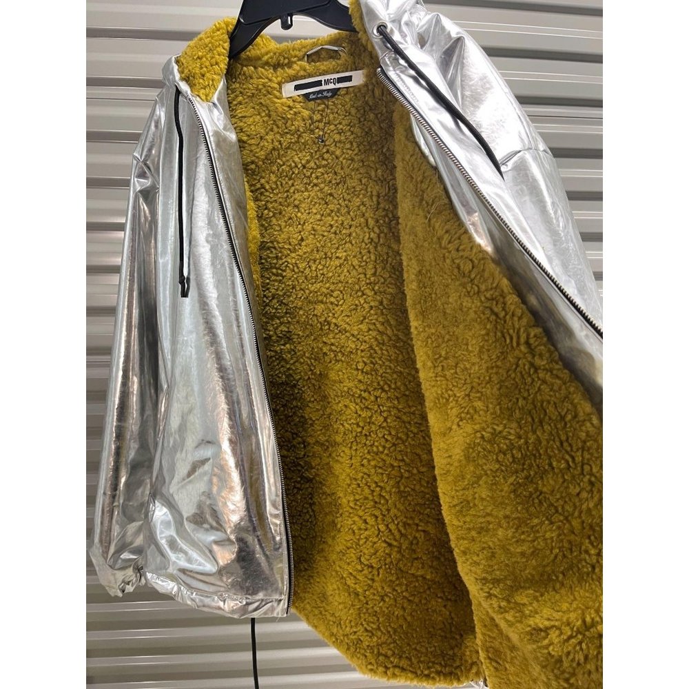 NEW Alexander McQueen McQ Metallic Hooded Jacket - Picture 6 of 10